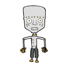 Funny Cartoon Robot N75
