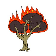 cartoon burning tree N41