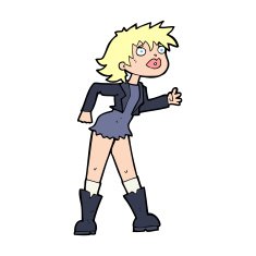 cartoon girl in leather jacket N14
