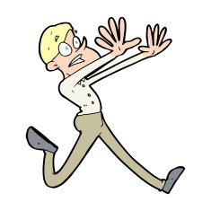 Cartoon Man Running Away N18