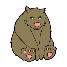 cartoon sad bear N4