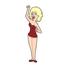 cartoon dancing woman N73