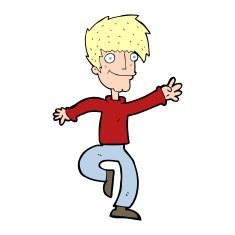 cartoon happy man dancing N48