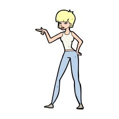 cartoon woman pointing N301