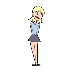 cartoon happy woman N367
