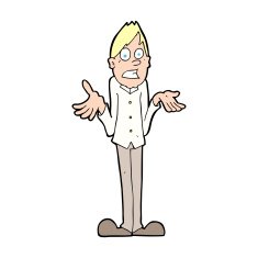 Cartoon Man Shrugging Shoulders N95