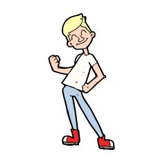 cartoon celebrating man N12