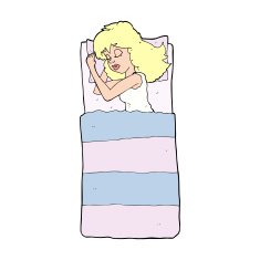 cartoon sleeping woman N12