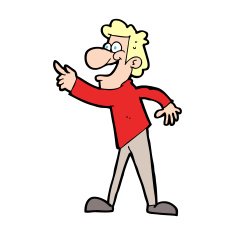 cartoon man pointing and laughing N53