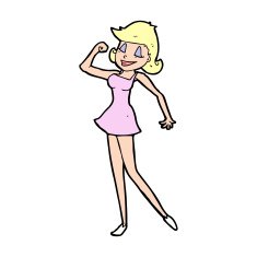 cartoon woman with can do attitude N14
