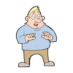 cartoon excited overweight man N14