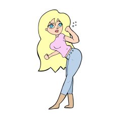 cartoon woman raising fist N13