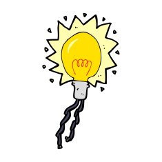 cartoon electric light bulb N38