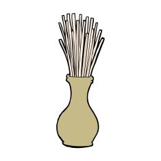 cartoon reeds in vase N14