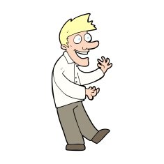 cartoon excited man N147