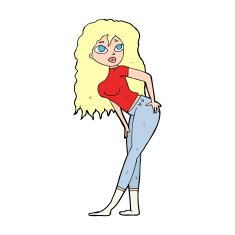 cartoon attractive woman looking surprised N14