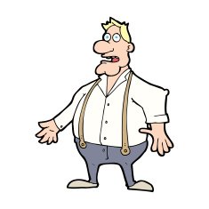 cartoon shocked man N171