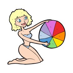 cartoon bikini girl with beach ball N13