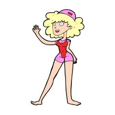 cartoon swimmer woman N13