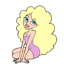 cartoon pretty woman N396