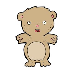 frightened teddy bear cartoon N5