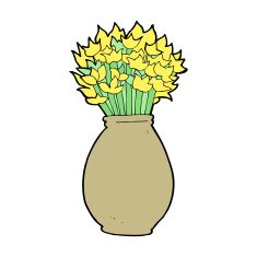 cartoon vase of flowers N14
