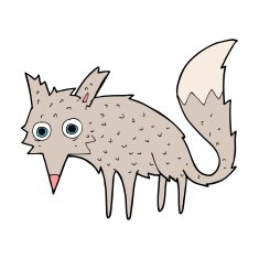 funny cartoon wolf N15