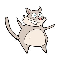 funny cartoon cat N245