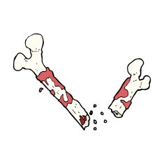 gross broken bone cartoon N14