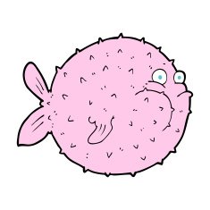 Cartoon Puffer Fish N28
