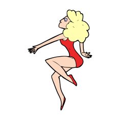 cartoon dancing woman N74