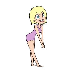 cartoon excited woman N192