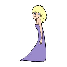 cartoon woman pulling photo face N14