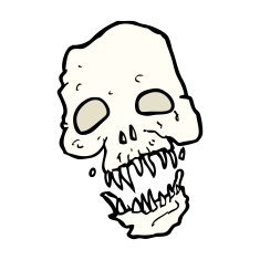 cartoon scary skull N38