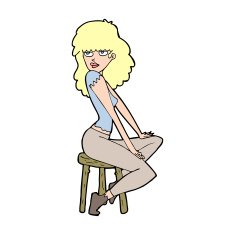 cartoon woman striking pose N14