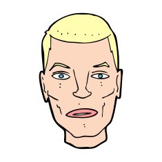 cartoon serious male face N12