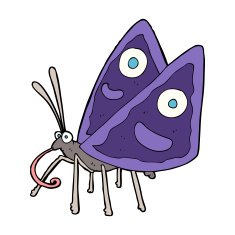 cartoon funny butterfly N18