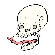 cartoon spooky skull N245