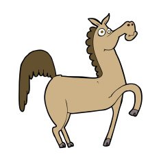 Funny cartoon horse N16