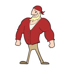 cartoon manly sailor man N14