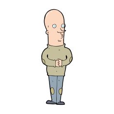 cartoon funny bald man N12