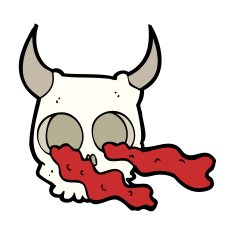 cartoon halloween skull N14