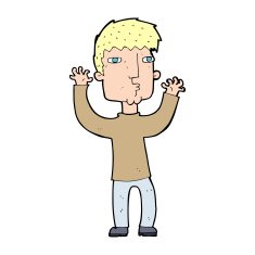 Cartoon Anxious Man N22