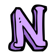 Cartoon Letter N N24