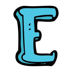 cartoon letter e N19