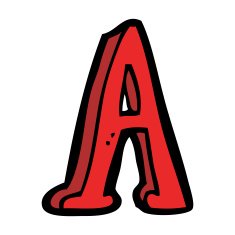 cartoon letter a N23