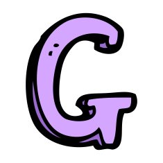 cartoon letter g N23
