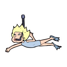 cartoon swimmer with snorkel N14
