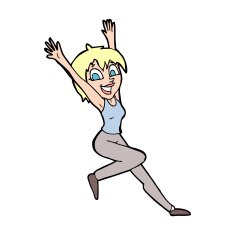 cartoon excited woman N193