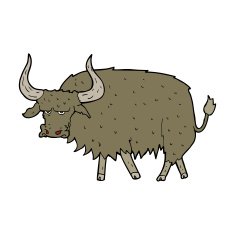 cartoon annoyed hairy cow N5